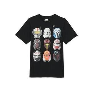 Star Wars Boys Clone Helmets Crew Neck Short Sleeve Graphic T-Shirt NWT 14/16